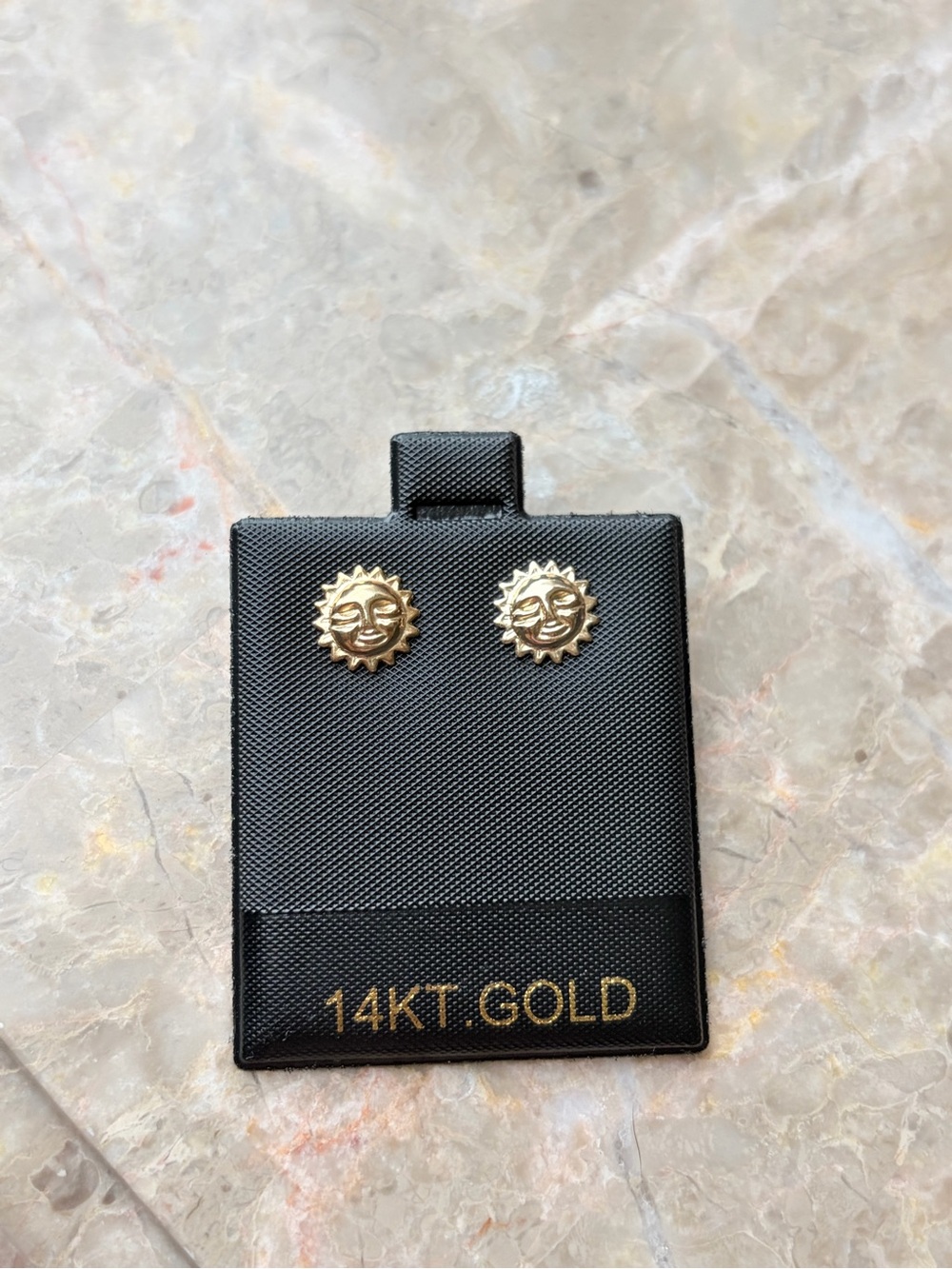 14K Gold Sun Earrings